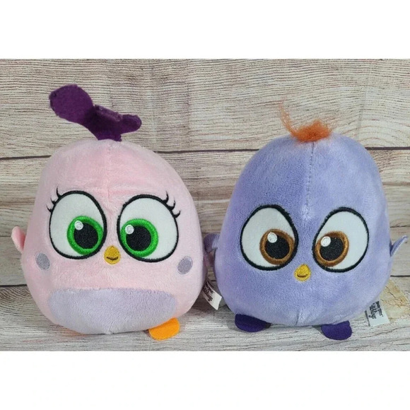 Angry Birds Hatchlings Plush Will & Petunia Baby Bird Stuffed Animals Rovio 6" - Picture 1 of 4